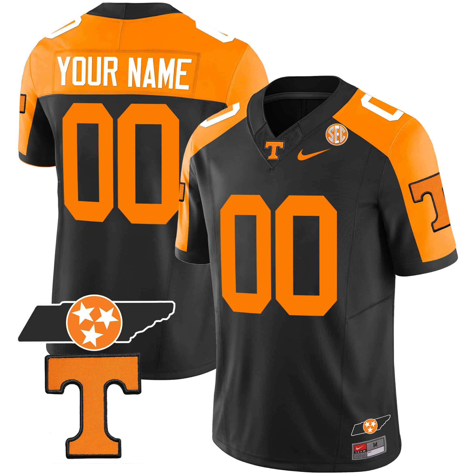 Men Tennessee Volunteers Black 2024 Nike Checkerboard & Alternate Custom NCAA Jersey style 2